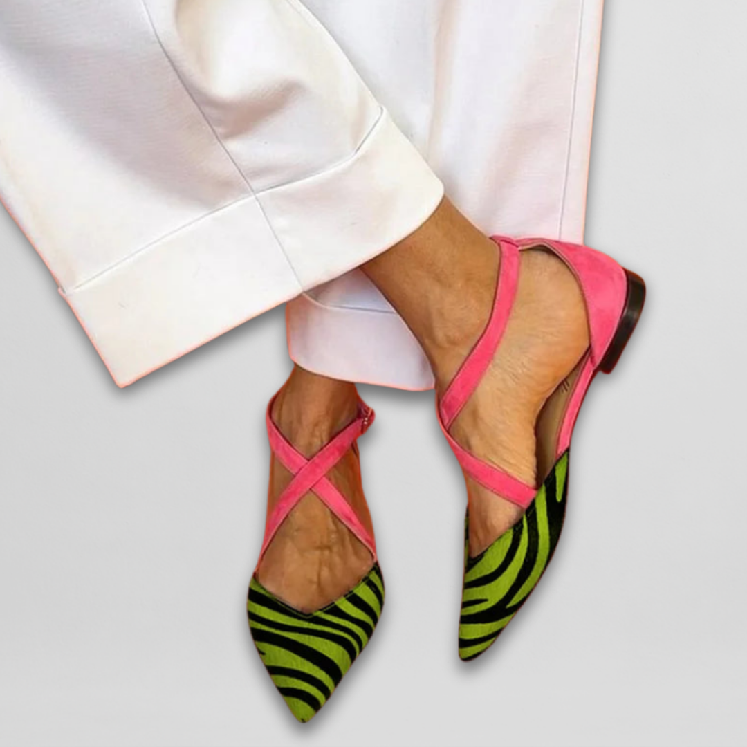 Fenna | Bailarinas com tiras estilo Zebra para Mulher