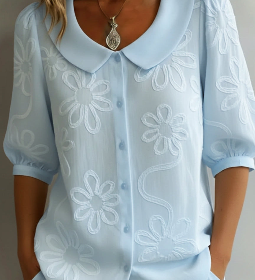 Aurélie — Blusa leve floral elegância natural para Mulher