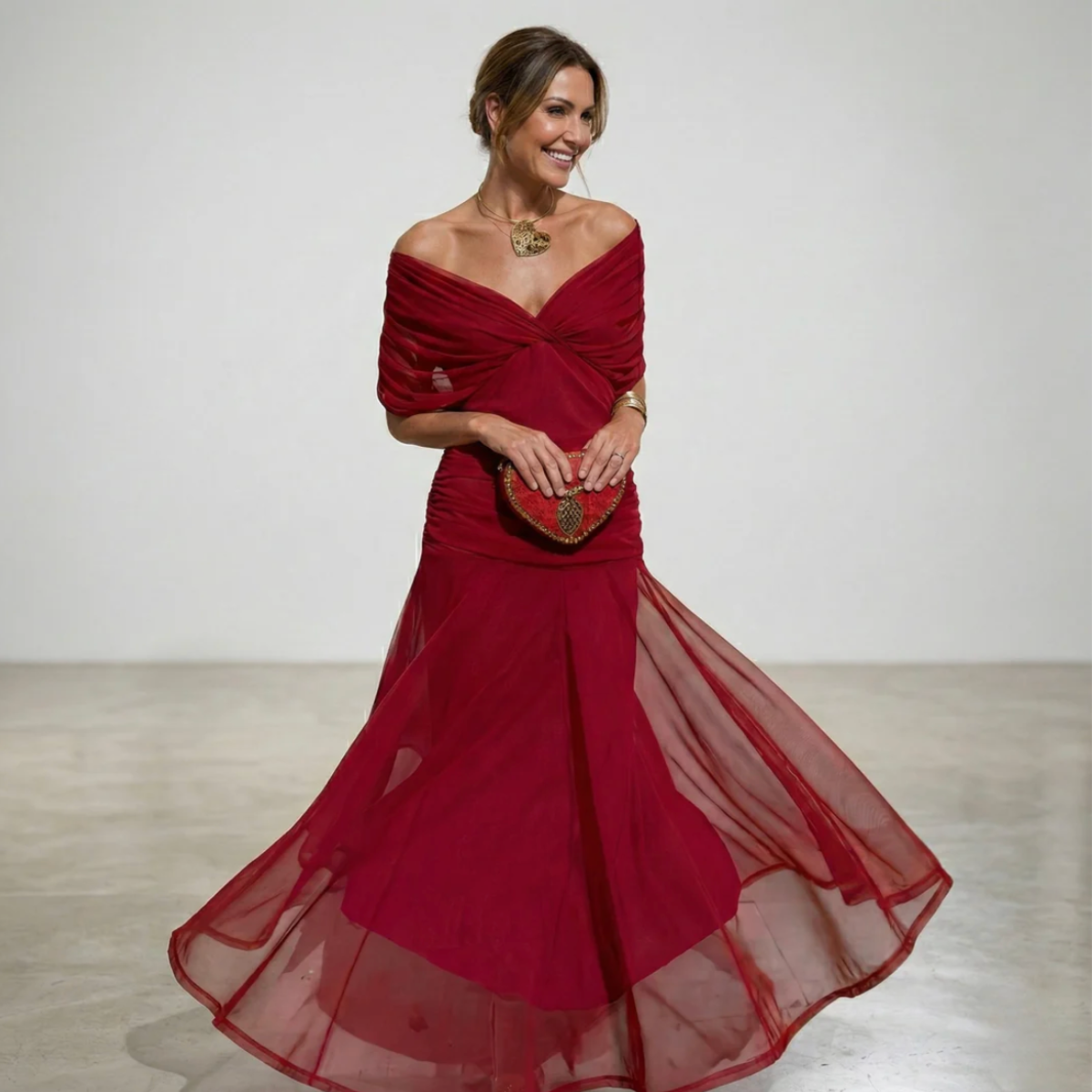Alondra - Vestido longo de Mulher com estampa floral e decote em V