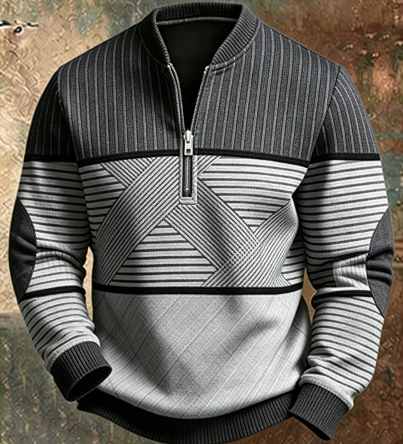 Viktor | Suéter Elegante para Homem com Meia Cremalheira