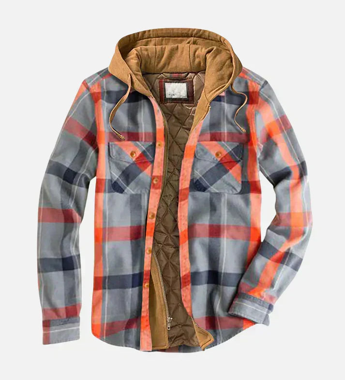 Alain – Casaco xadrez com patchwork para homem