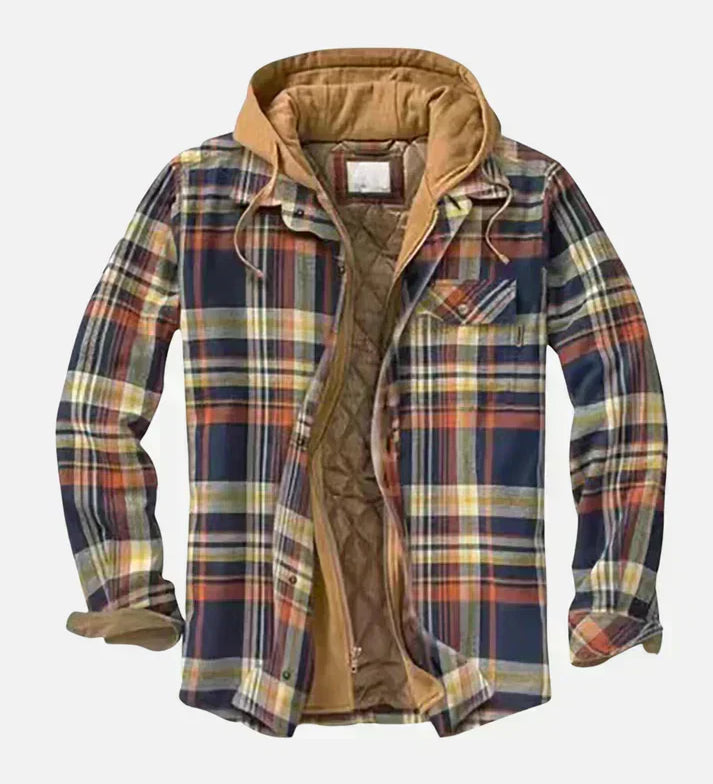 Alain – Casaco xadrez com patchwork para homem