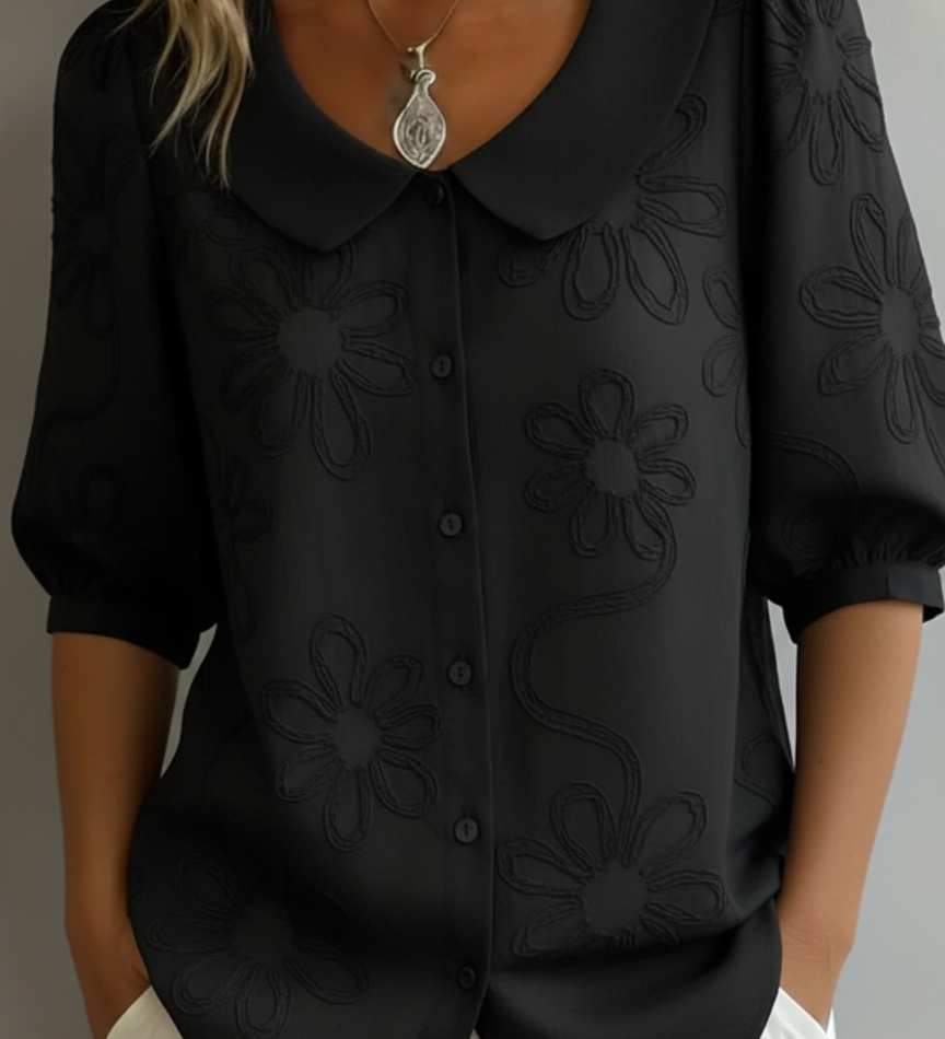 Aurélie — Blusa leve floral elegância natural para Mulher