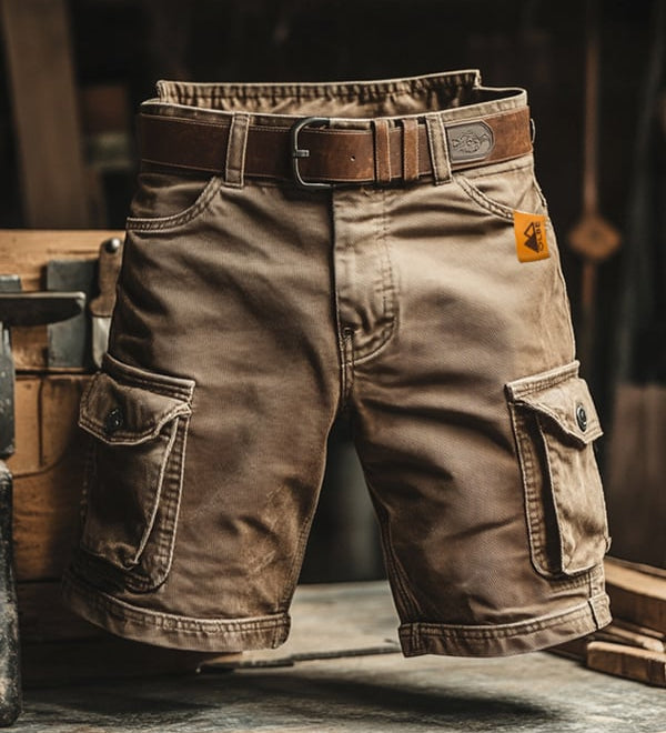 Moxley | Calções cargo retro vintage com múltiplos bolsos para homem