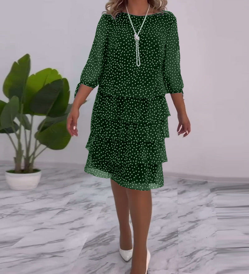 Auterelle | Vestido elegante com bolinhas