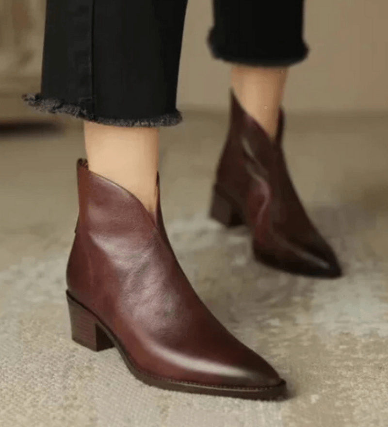 Lina - Botas elegantes de tacón de bloco hasta la rodilla para mujer