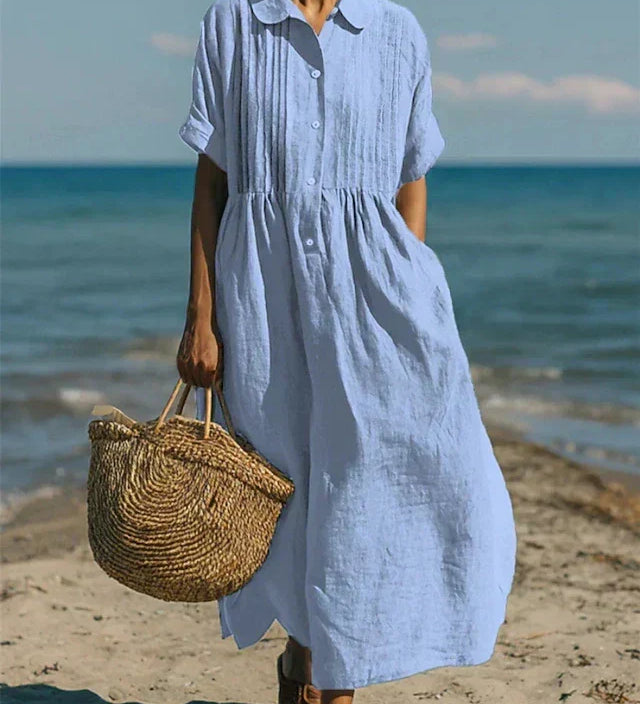 Arianne | Vestido Camisola Fluida em Algodão Elegante para Mulher