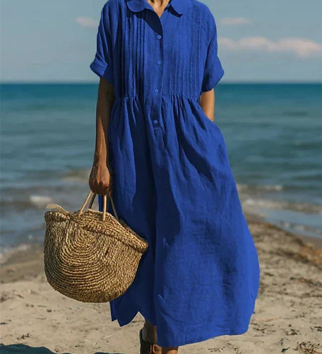 Arianne | Vestido Camisola Fluida em Algodão Elegante para Mulher