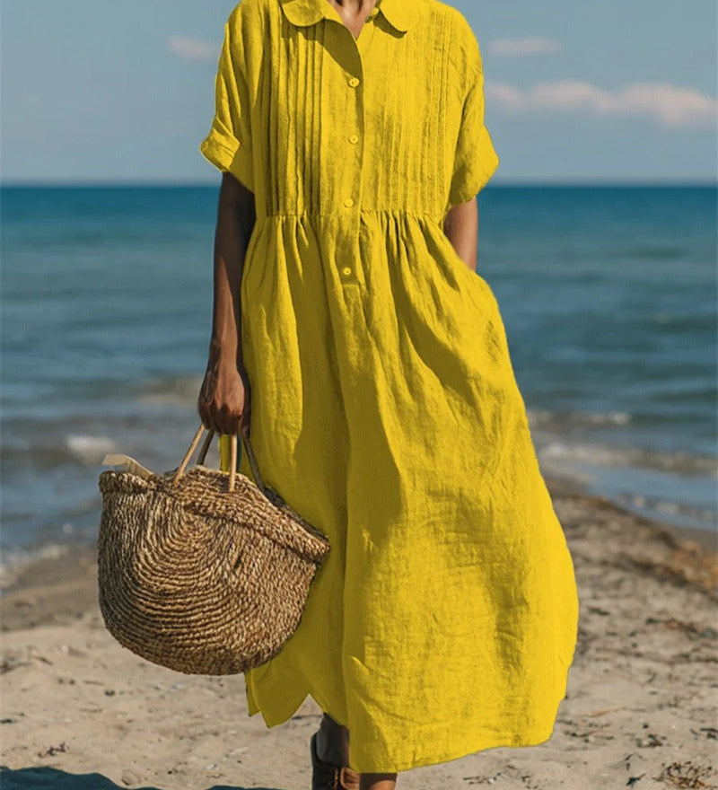 Arianne | Vestido Camisola Fluida em Algodão Elegante para Mulher