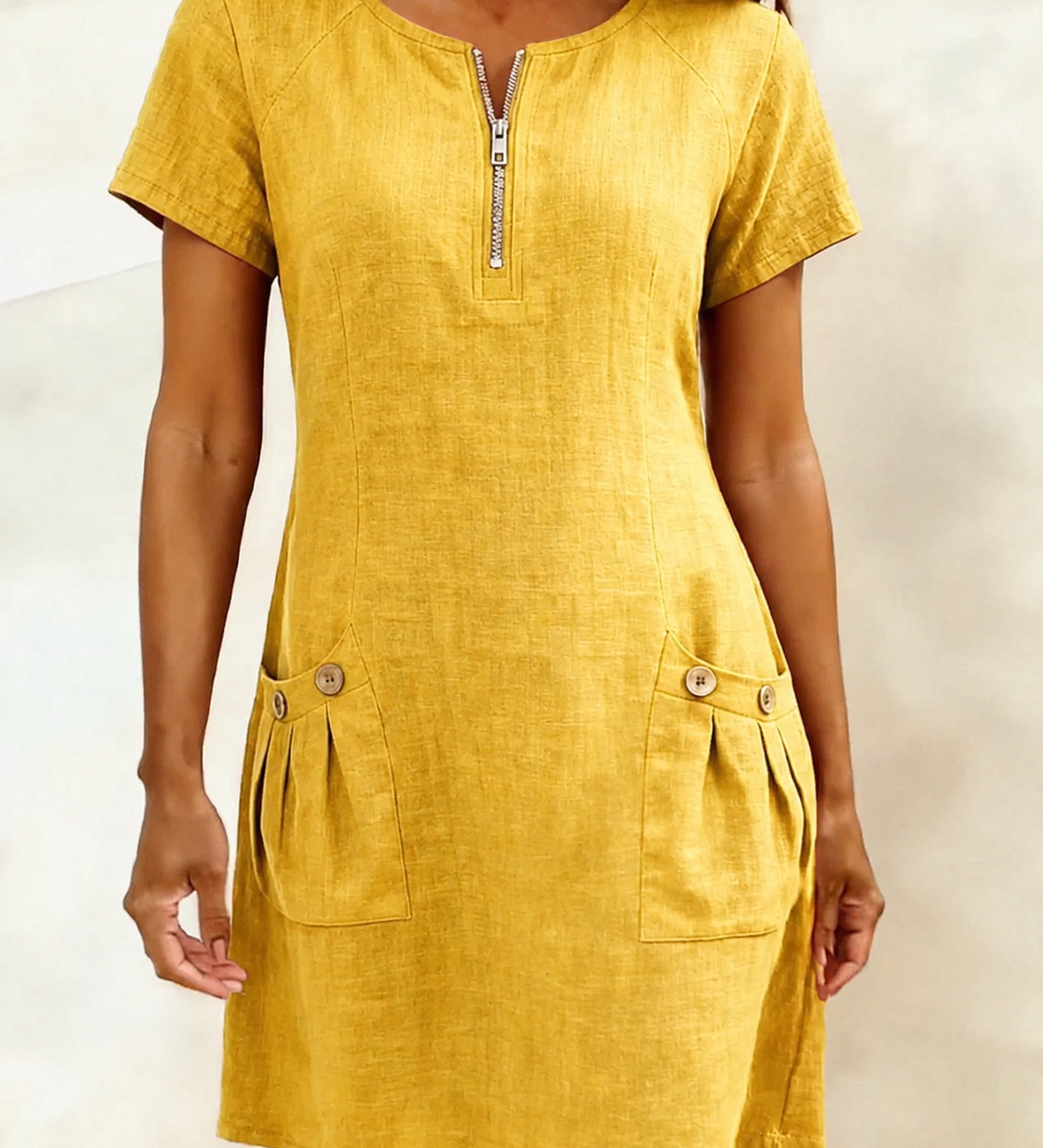 Lina— Vestido elegância natural no dia a dia para Mulher