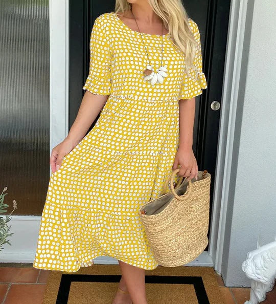 Blythea | Vestido de Muher midi casual com babados