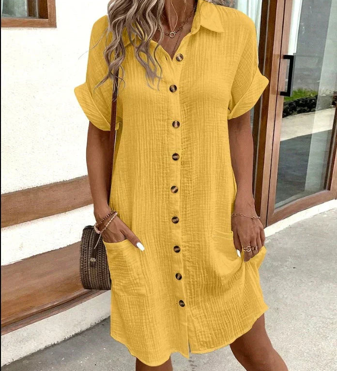 Renata™ – Oversized trikotāžas polo kleita