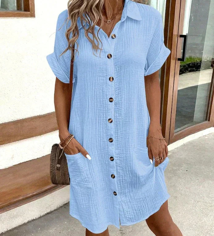 Renata™ – Oversized trikotāžas polo kleita