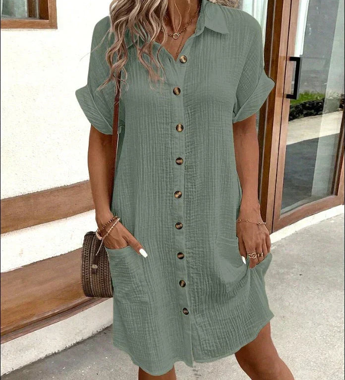 Renata™ – Oversized trikotāžas polo kleita