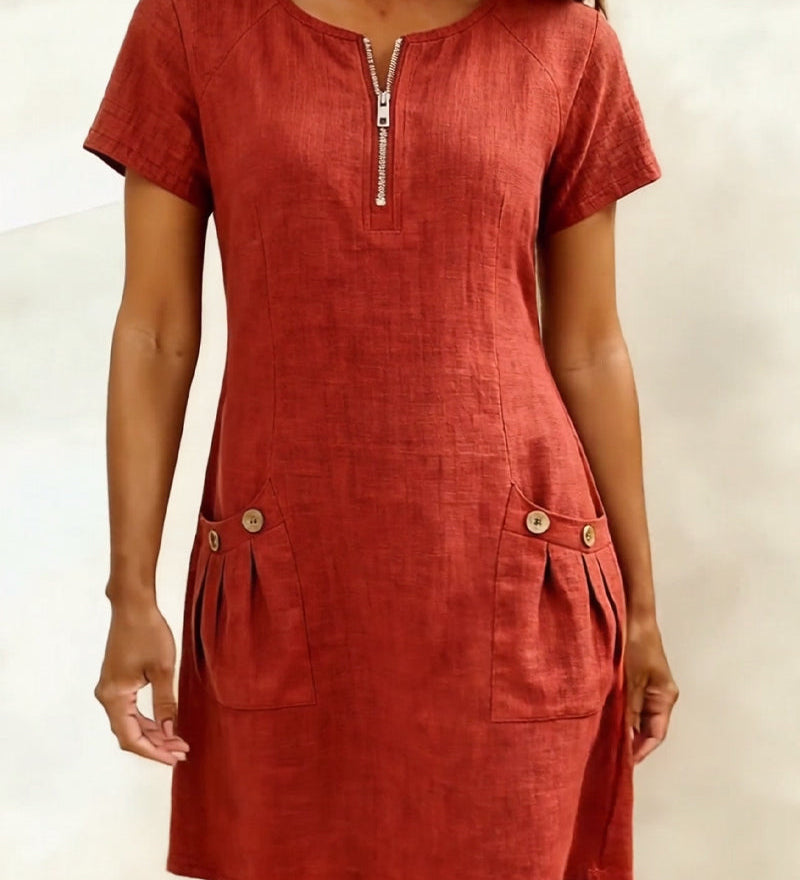 Lina— Vestido elegância natural no dia a dia para Mulher