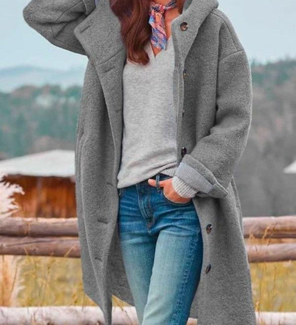Amélia : Casaco de inverno comprido e elegante