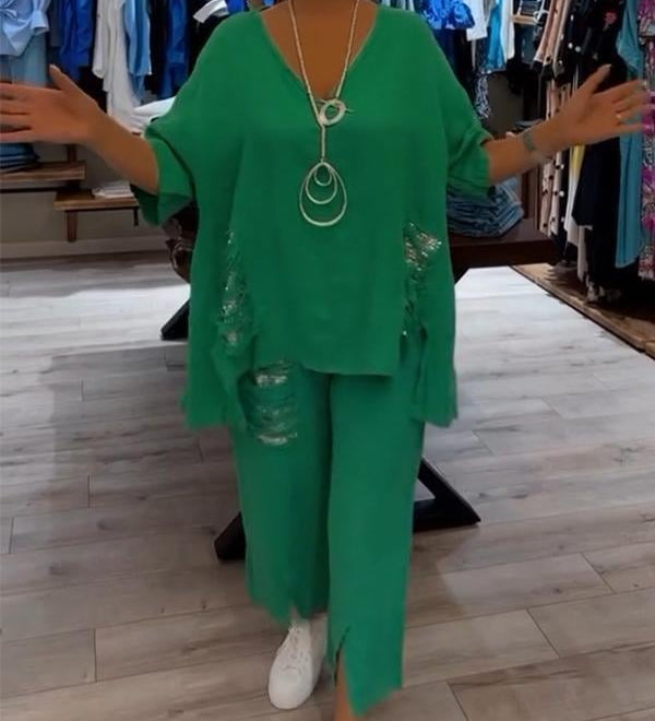 BIANCA | Conjunto de verão de duas peças com elegância sem esforço e conforto fluido para dias ensolarados