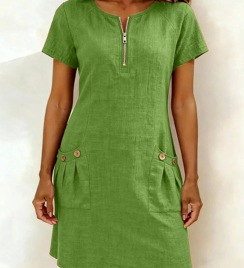 Lina— Vestido elegância natural no dia a dia para Mulher