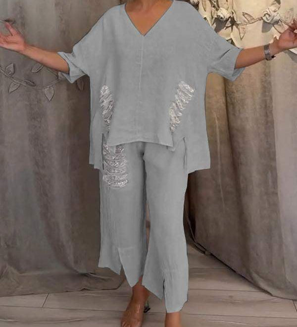 BIANCA | Conjunto de verão de duas peças com elegância sem esforço e conforto fluido para dias ensolarados