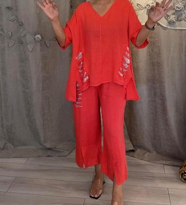 BIANCA | Conjunto de verão de duas peças com elegância sem esforço e conforto fluido para dias ensolarados