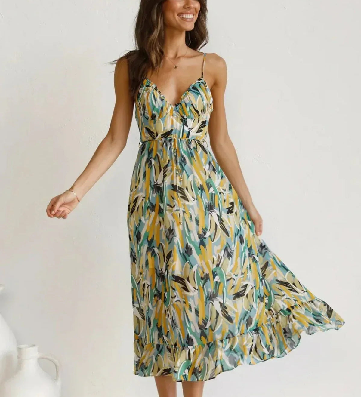 Chiara | Vestido midi colorido