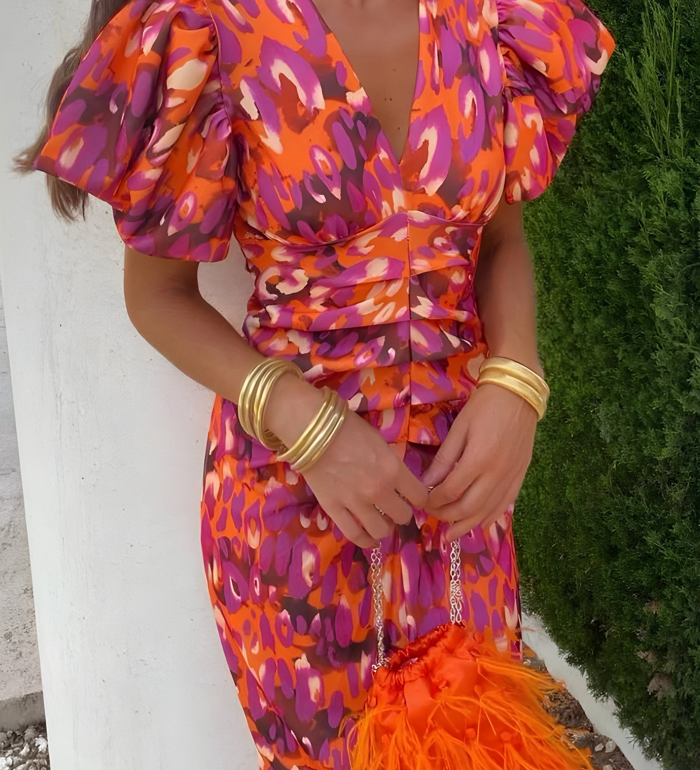 Tora - Vestido com mangas plissadas para Mulher