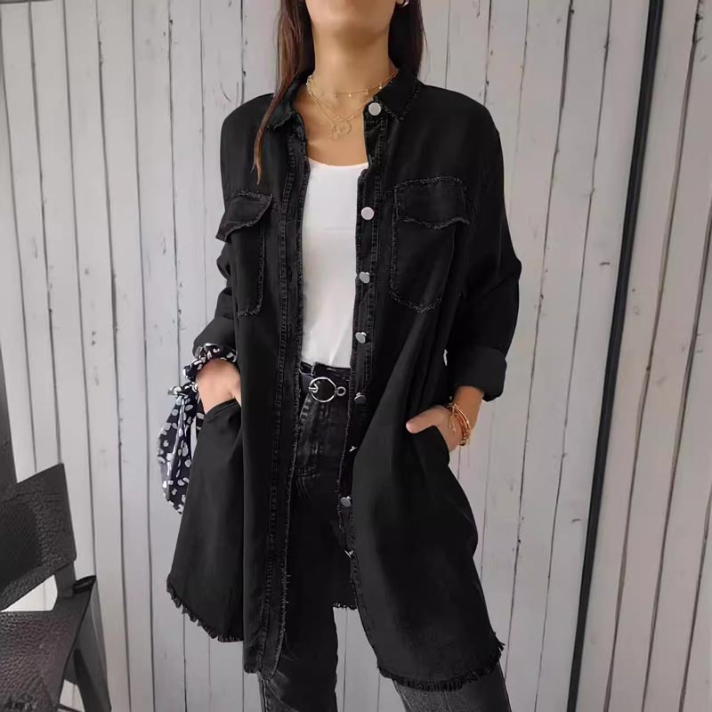 JansenStyle™ Oona - moderns oversized stila džinsa žakete