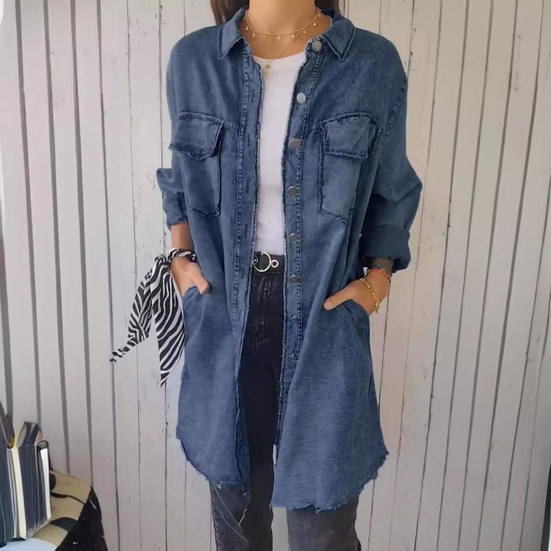 JansenStyle™ Oona - moderns oversized stila džinsa žakete