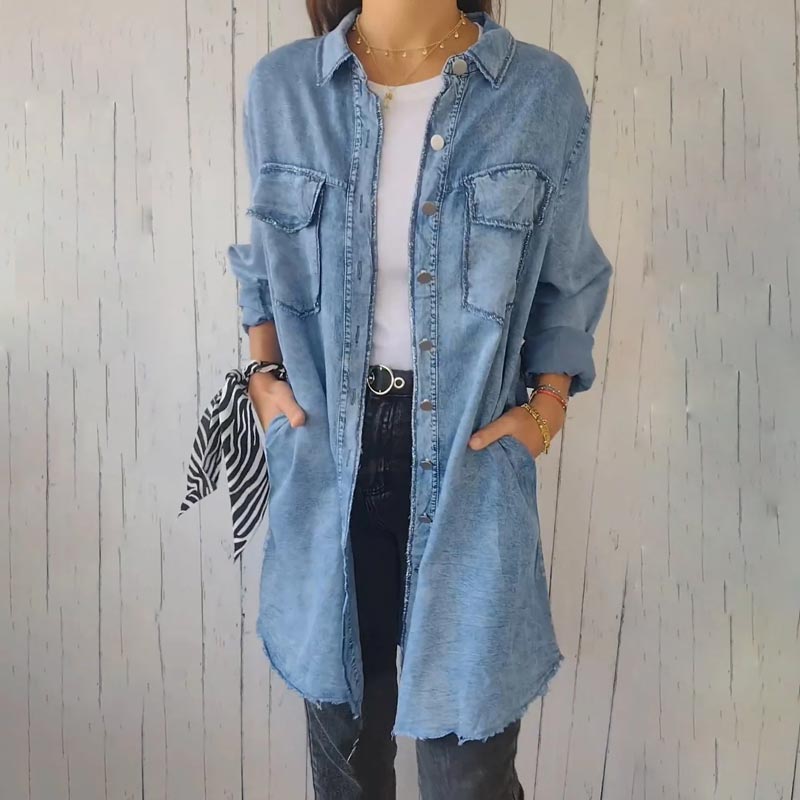 JansenStyle™ Oona - moderns oversized stila džinsa žakete