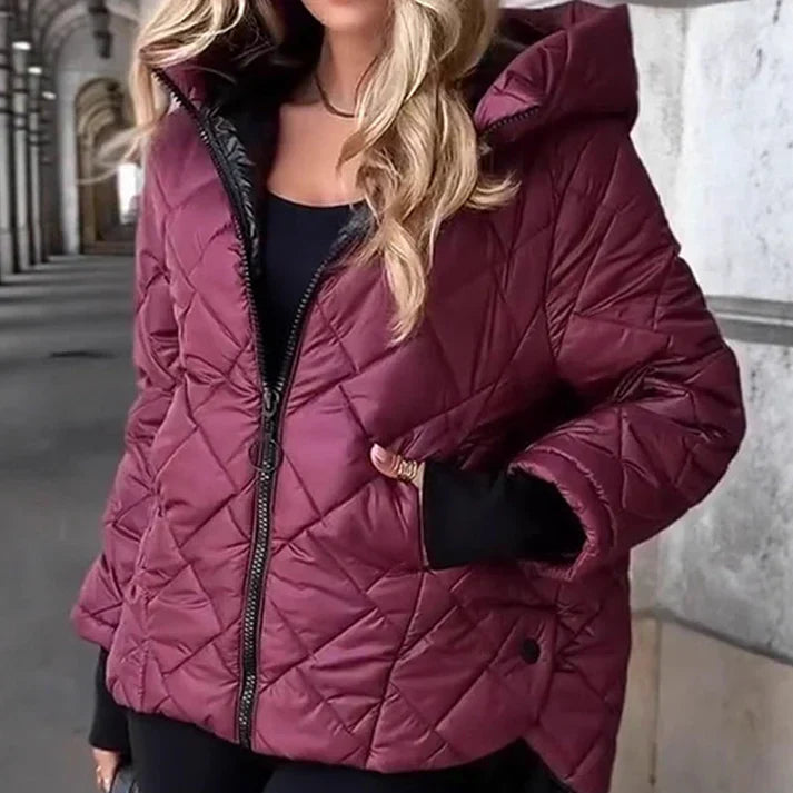 Julia - Casaco Lux Puffer Calor, Estilo e Confiança em Cada Passo