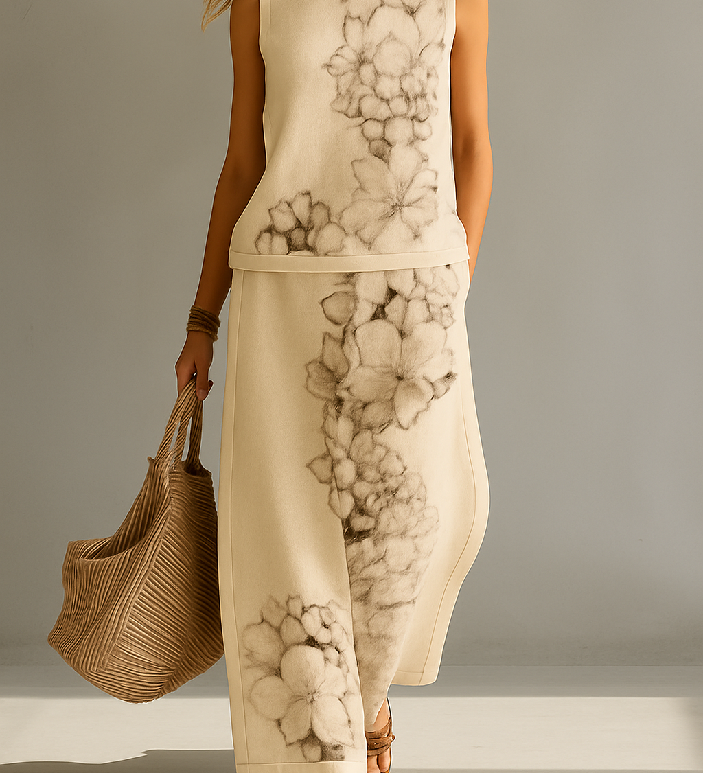 Rachele - Conjunto elegante moderno com estampa floral para Mulher