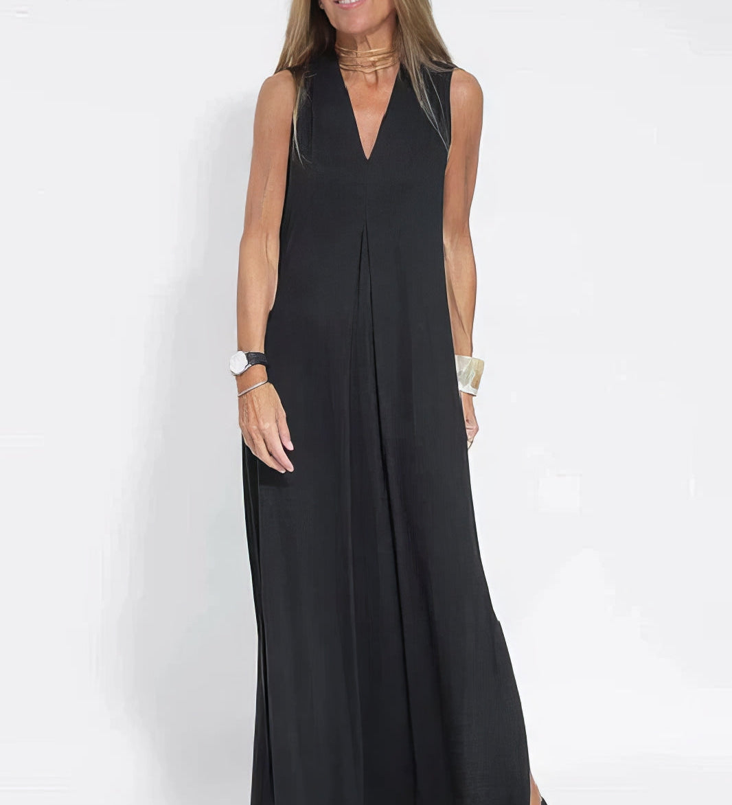 Vestido longo elegante + cardigan combinando