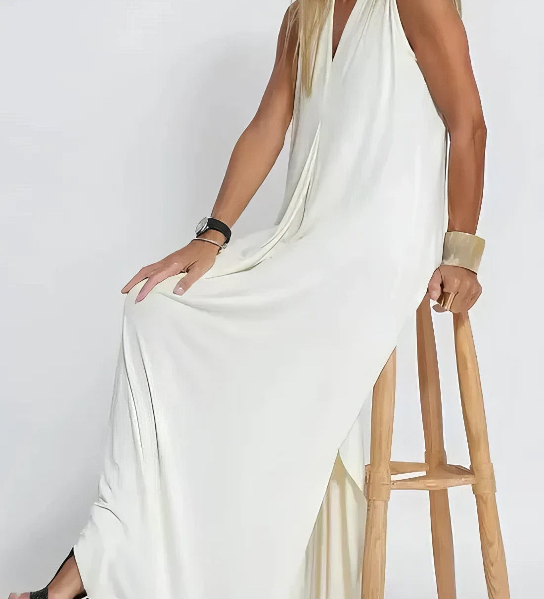 Vestido longo elegante + cardigan combinando